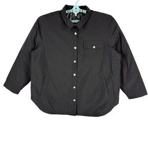 Time And Tru Women's Snap Button Nylon Black Quilted Jacket Size 1X 16W-18W NWOT